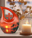 10 Inch Crimson Moon Urn 