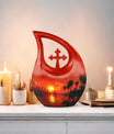 10 Inch Crimson Moon Urn 