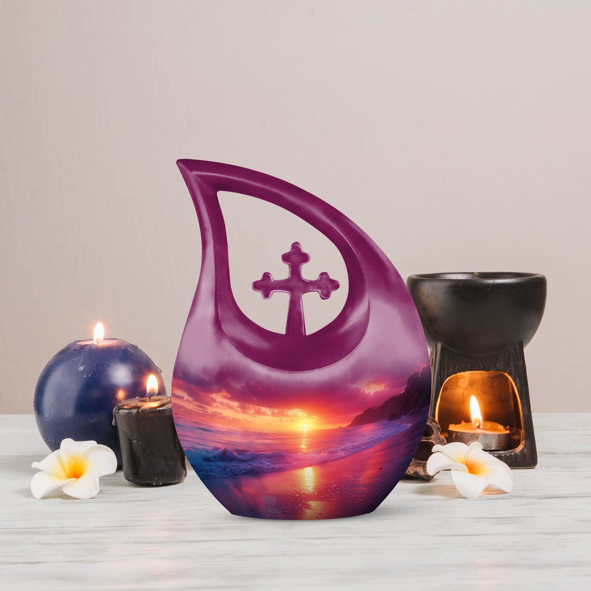 10-Inch Crimson Moon Urn