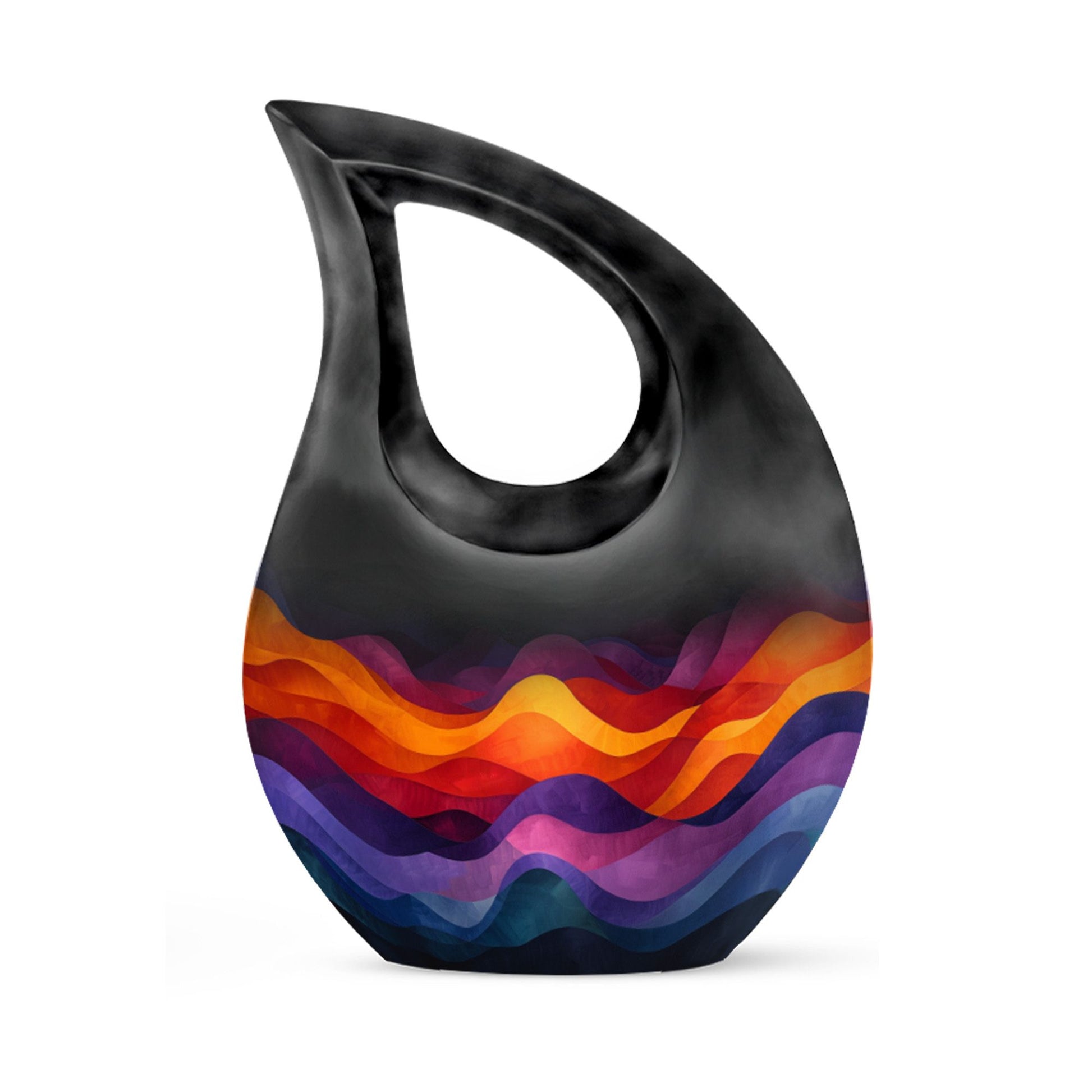 10 Inch Abstract Rainbow Urn 