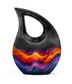 10 Inch Abstract Rainbow Urn 