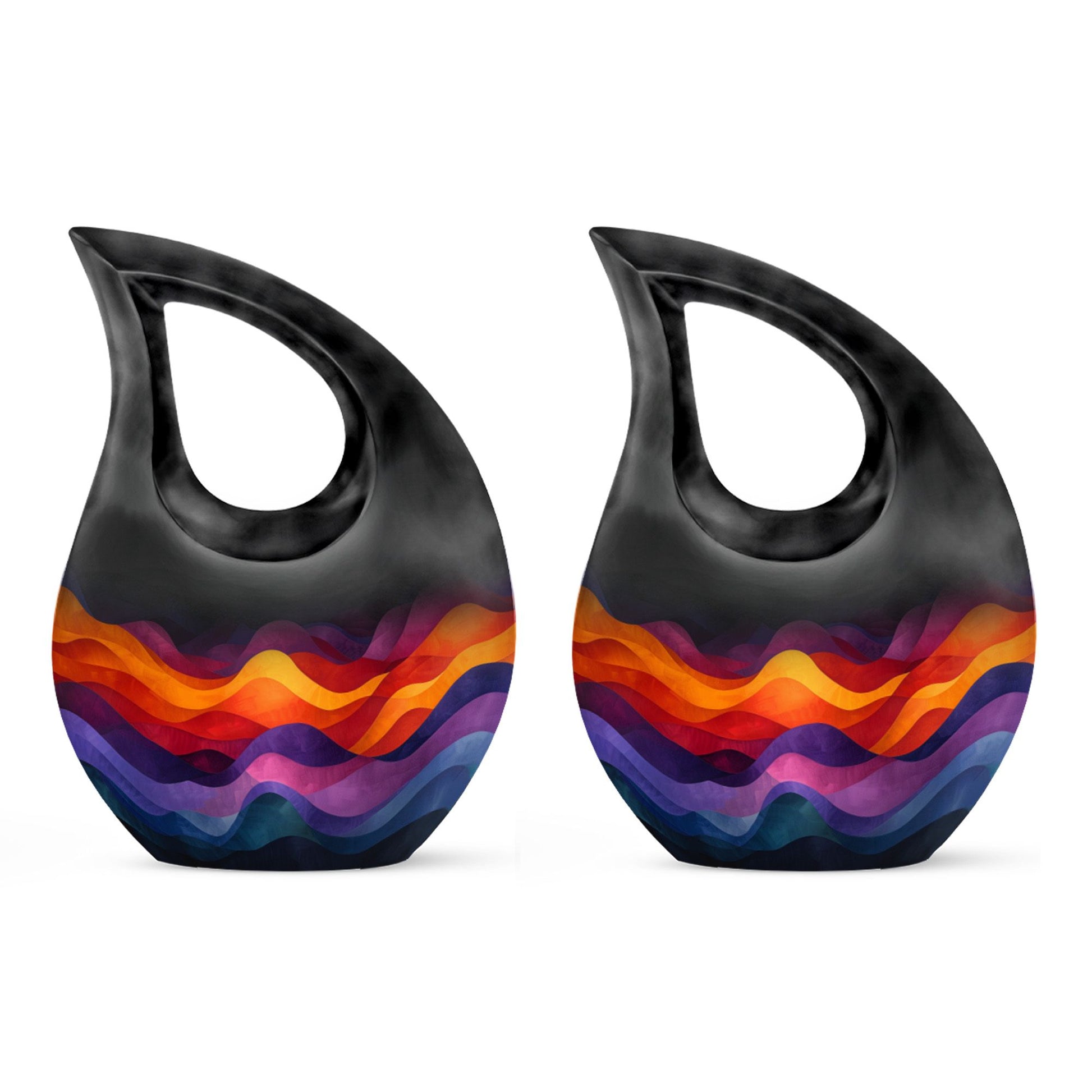 10 Inch Abstract Rainbow Urn 