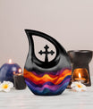 10 Inch Abstract Rainbow Urn 