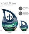 10-inch Aurora's Luminous Cross Drop Design Urn