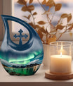 10-inch Aurora's Luminous Cross Drop Design Urn