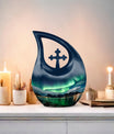 10-inch Aurora's Luminous Cross Drop Design Urn