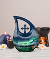 10-inch Aurora's Luminous Cross Drop Design Urn