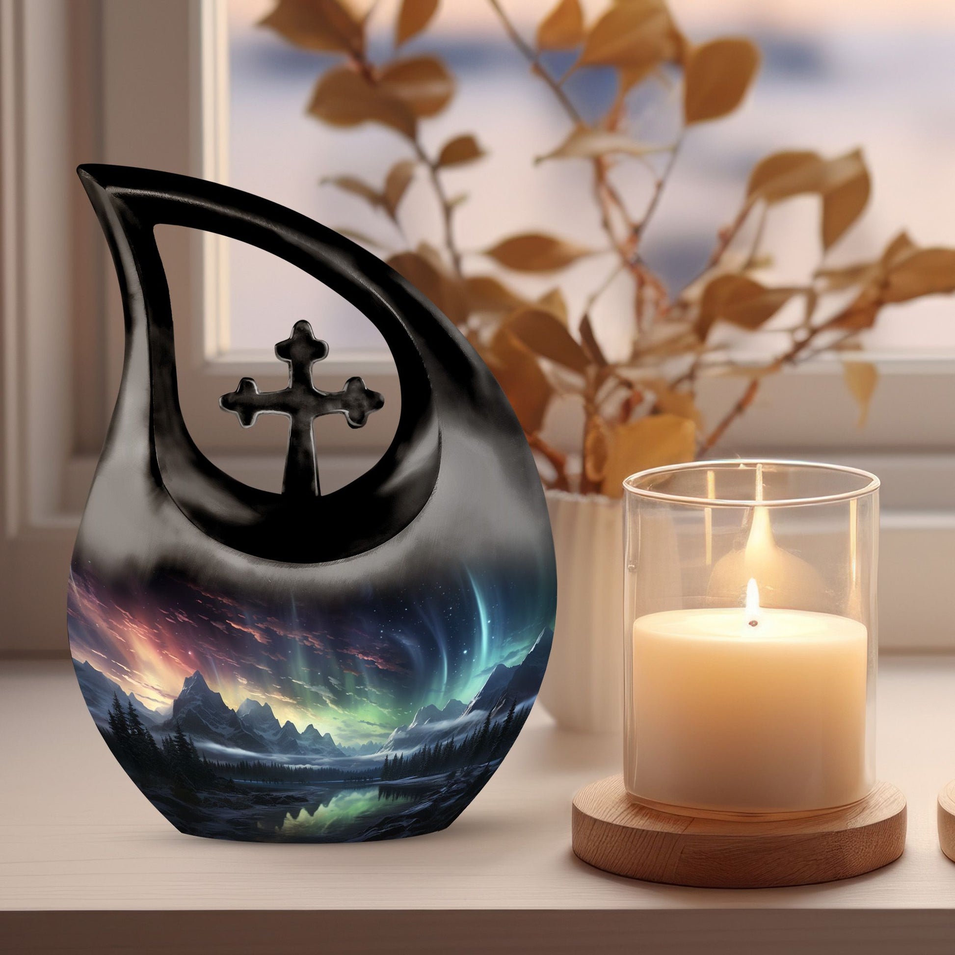 10-inch Aurora Miracles Over Urn 