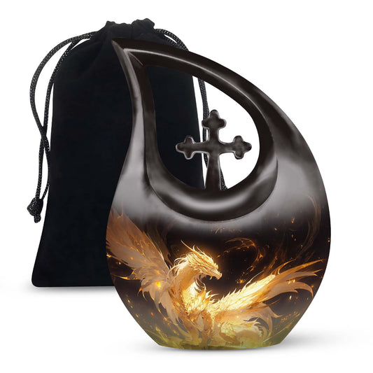 Phoenix Dragon's Cross-Drop Urn