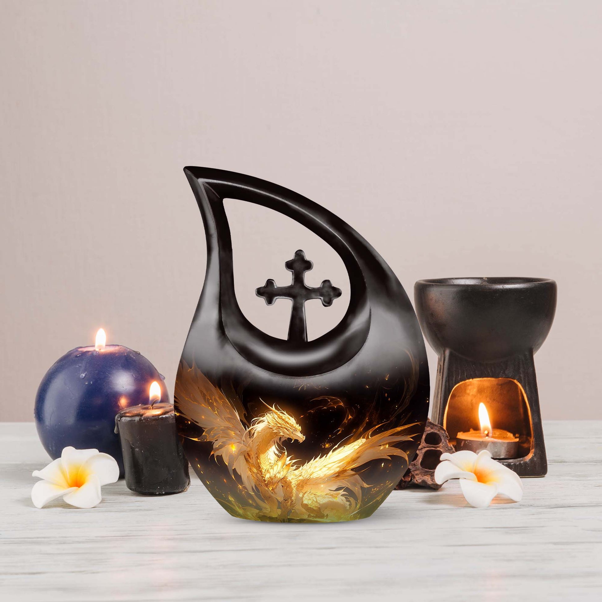 Phoenix Dragon's Cross-Drop Urn