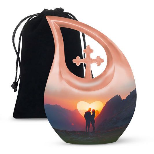 Mountain Silhouette Love memorial urn