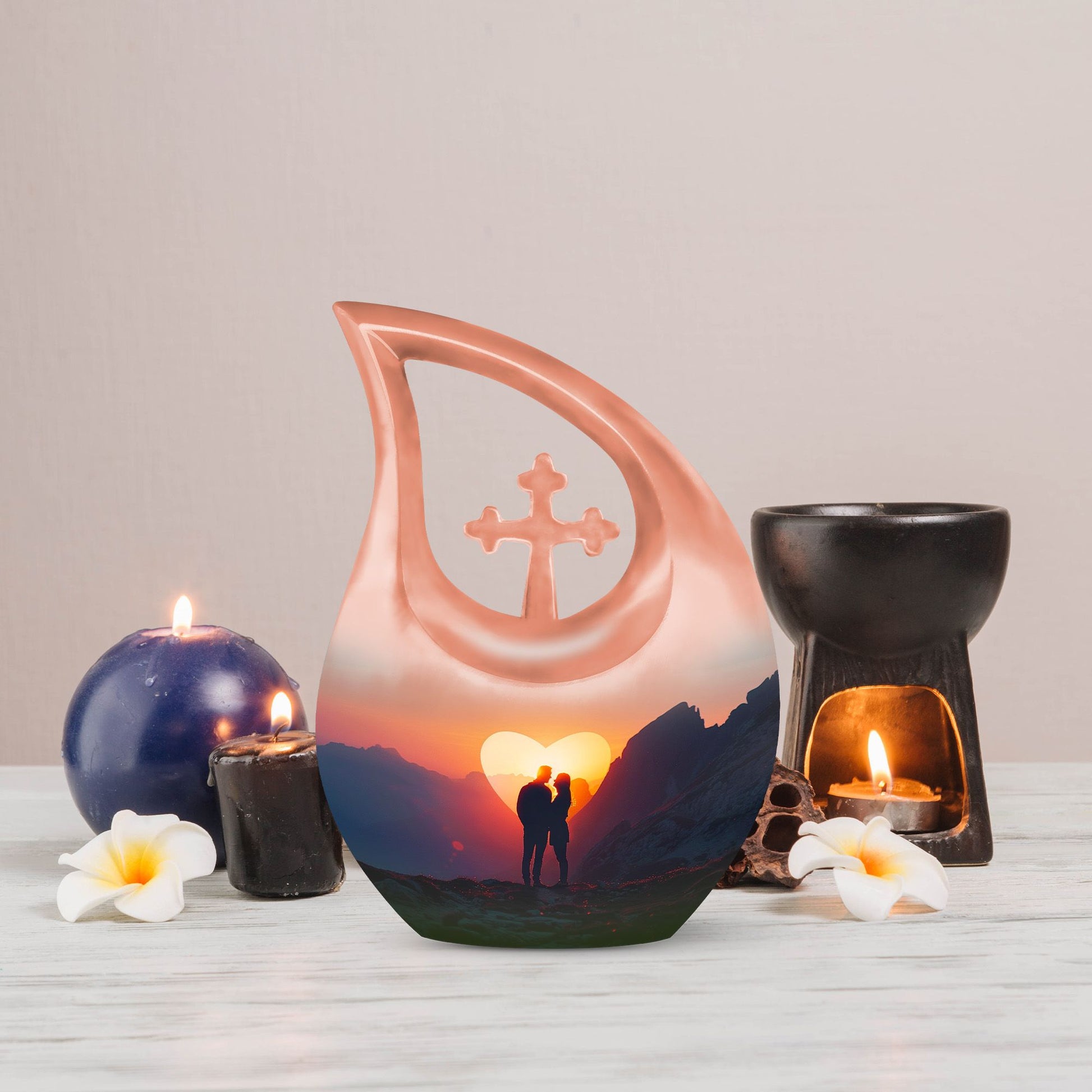 Mountain Silhouette Love memorial urn