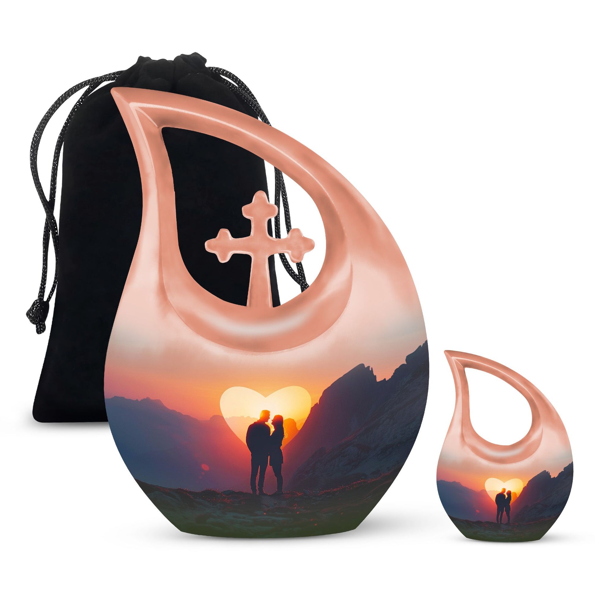 Mountain Silhouette Love memorial urn