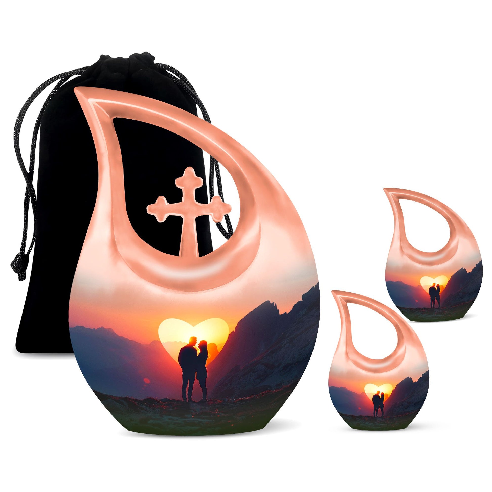 Mountain Silhouette Love memorial urn