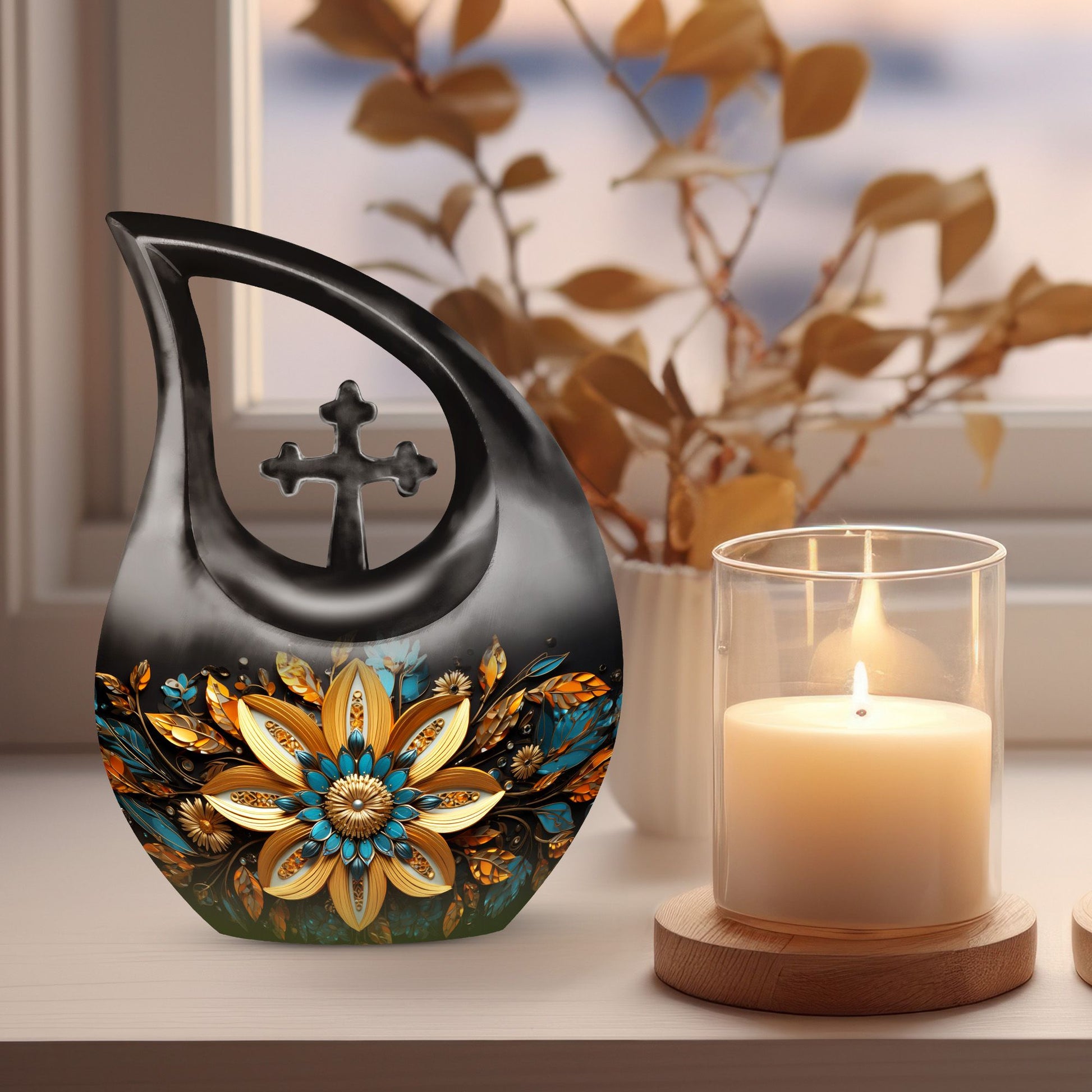 Gilded Petals Urn