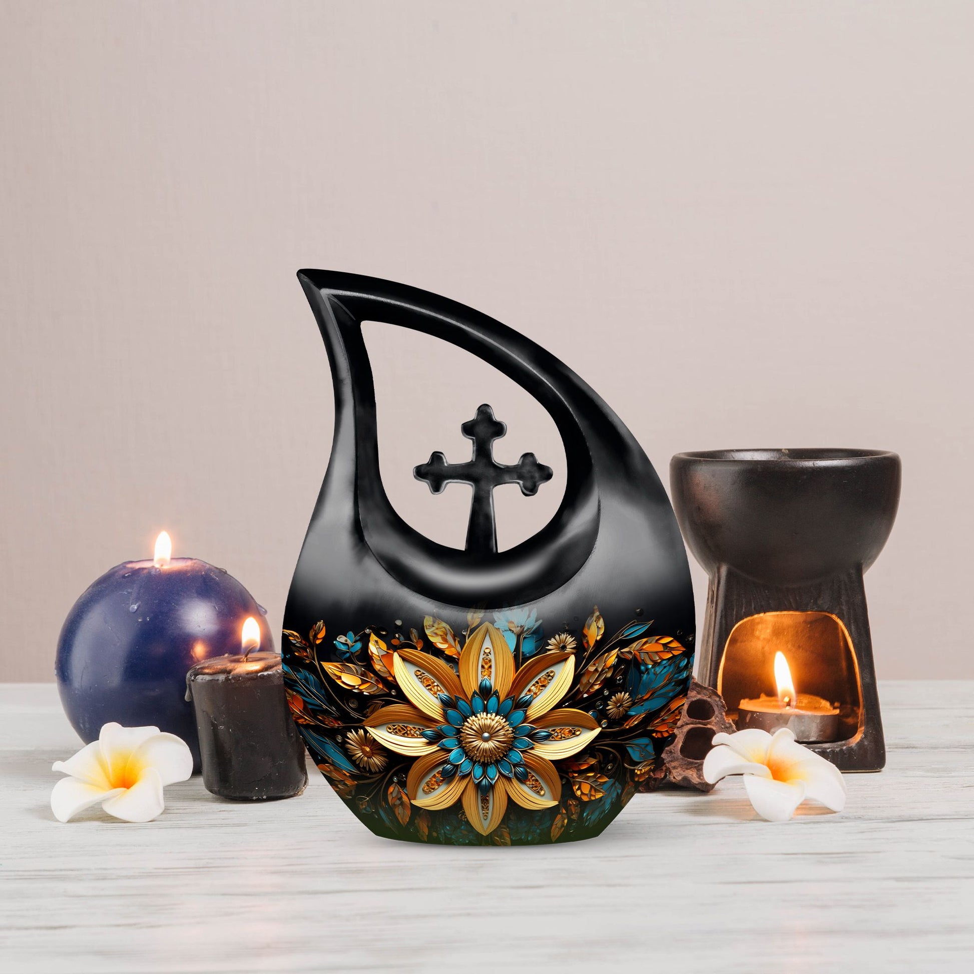 Gilded Petals Urn