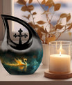 Cosmic Fire Swan Urn 