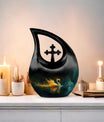 Cosmic Fire Swan Urn 