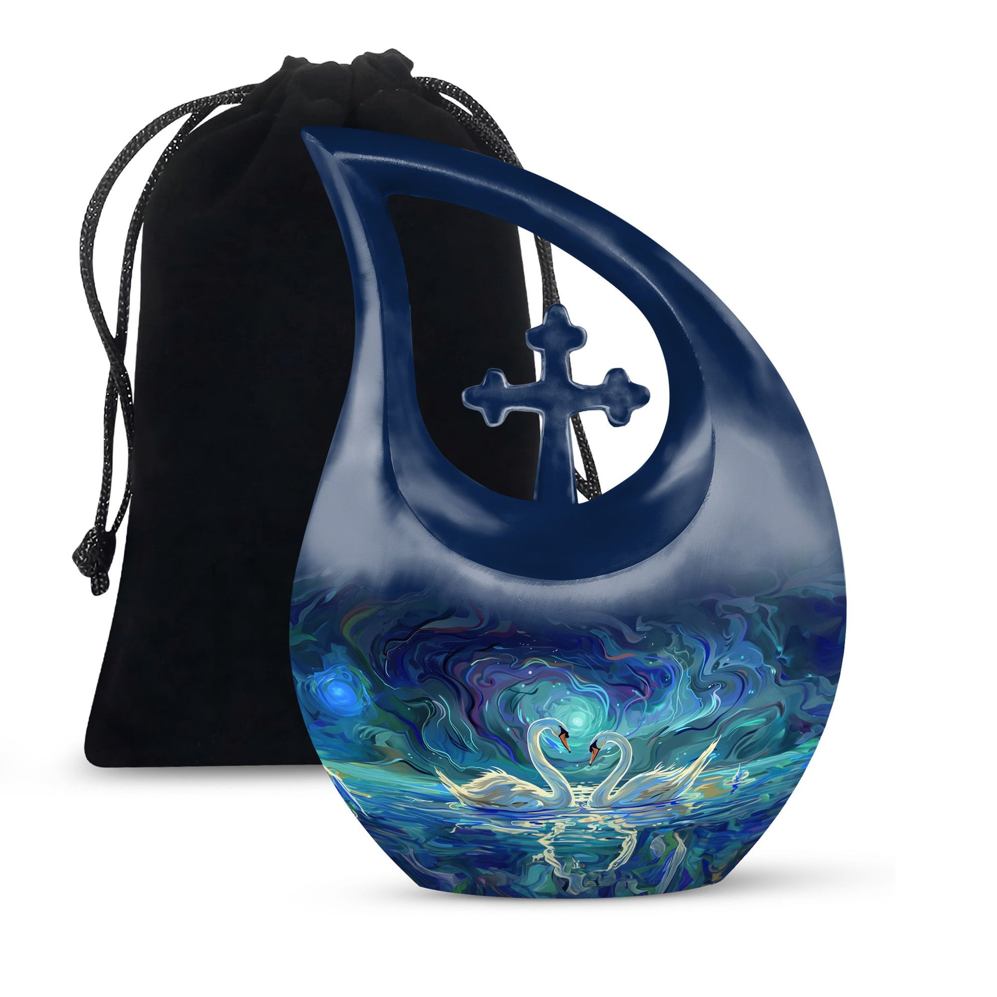 10-inch Swirling Swan Nebula Urn 