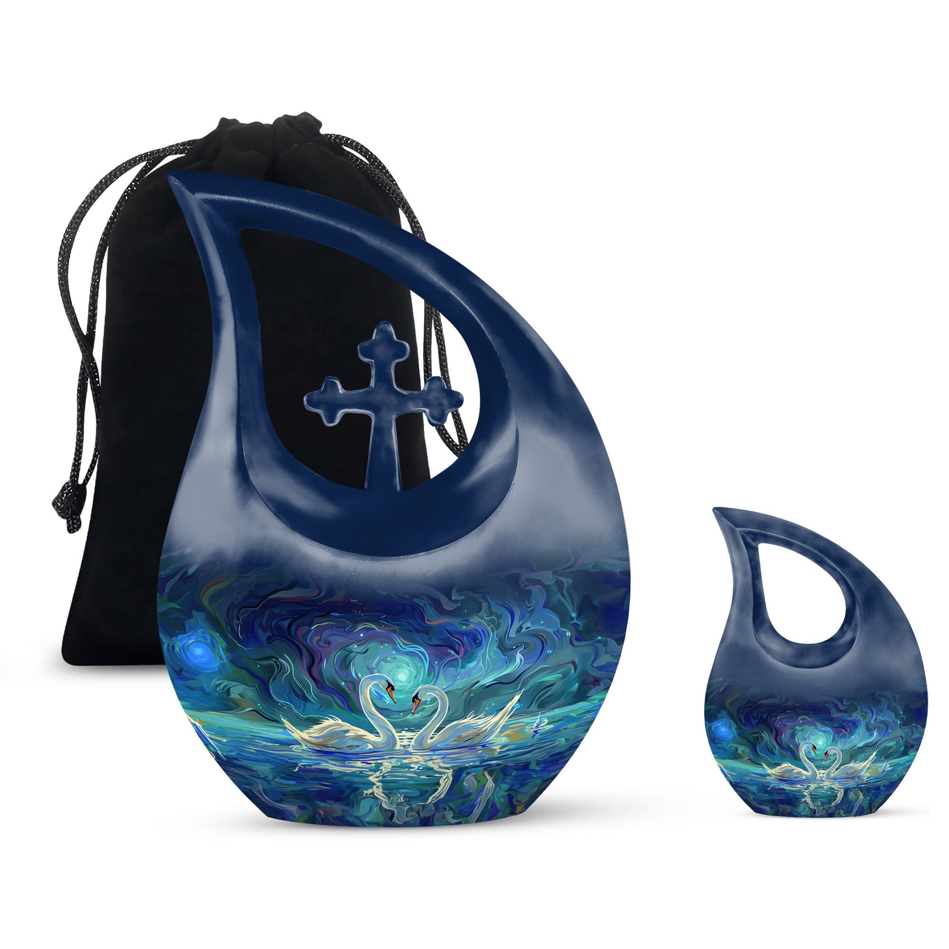 10-inch Swirling Swan Nebula Urn 