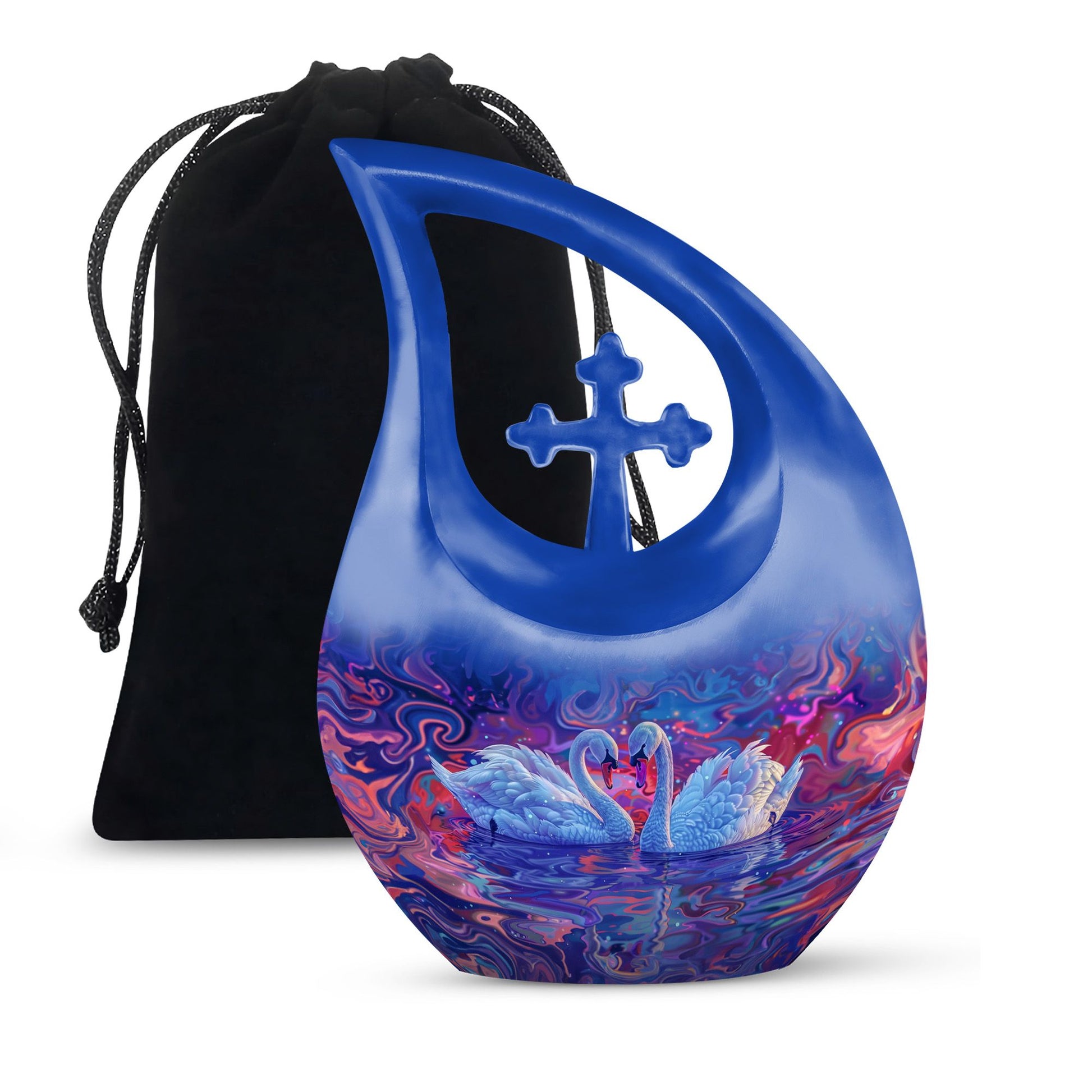 10-inch Surreal Swan Reflections Urn