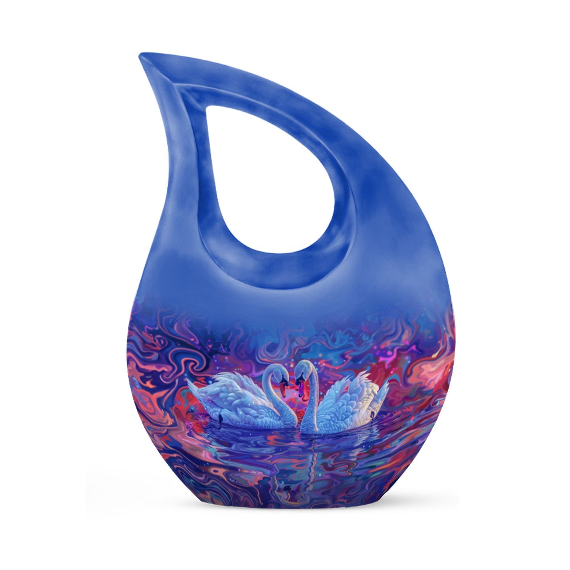 10-inch Surreal Swan Reflections Urn