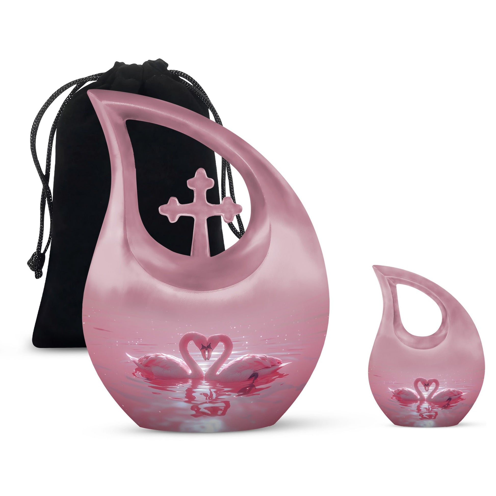 10-inch Romantic Swan Reflections Urn