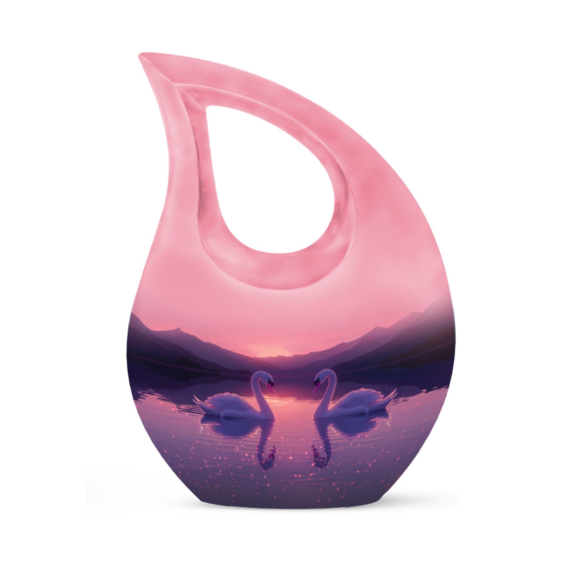 10-inch Twilight Swan Silhouettes Urn 