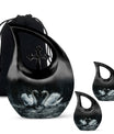 10-inch Monochrome Swan Urn with Cross Drop design 