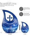 10-Inch Celestial Swan Dreamscape Urn for brothers ashes,