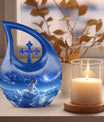 10-Inch Celestial Swan Dreamscape Urn for brothers ashes,