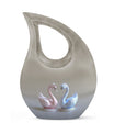 10-Inch Iridescent Swan Duo Memorial Urn 