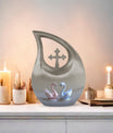 10-Inch Iridescent Swan Duo Memorial Urn 