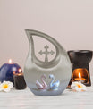 10-Inch Iridescent Swan Duo Memorial Urn 