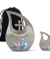 10-Inch Iridescent Swan Duo Memorial Urn 