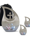 10-Inch Iridescent Swan Duo Memorial Urn 