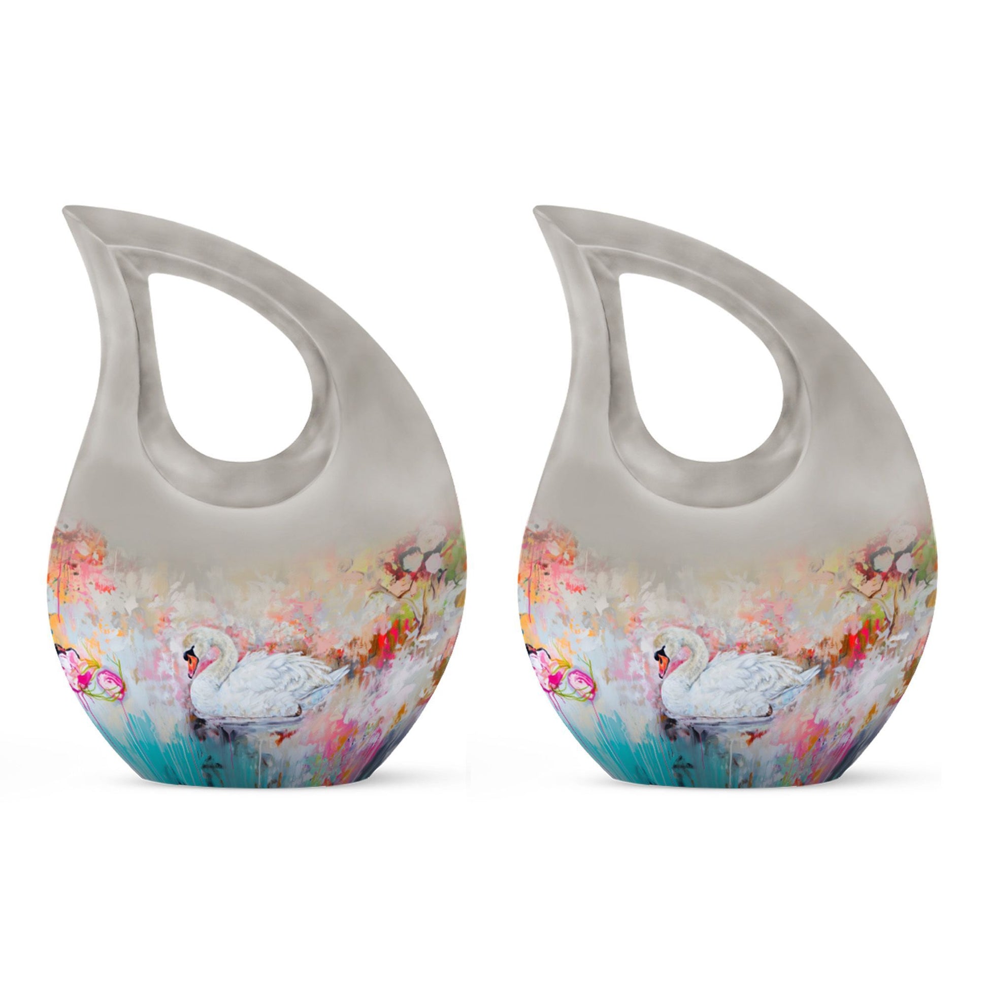 Vibrant Swan Elegance Urn in Cross Drop 