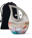 Vibrant Swan Elegance Urn in Cross Drop 