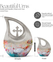 Vibrant Swan Elegance Urn in Cross Drop 