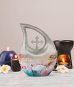 Vibrant Swan Elegance Urn in Cross Drop 