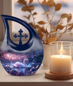 Dreamy Swan Nocturne Urn with Cross Drop design, 