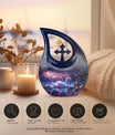 Dreamy Swan Nocturne Urn with Cross Drop design, 