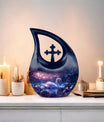 Dreamy Swan Nocturne Urn with Cross Drop design, 