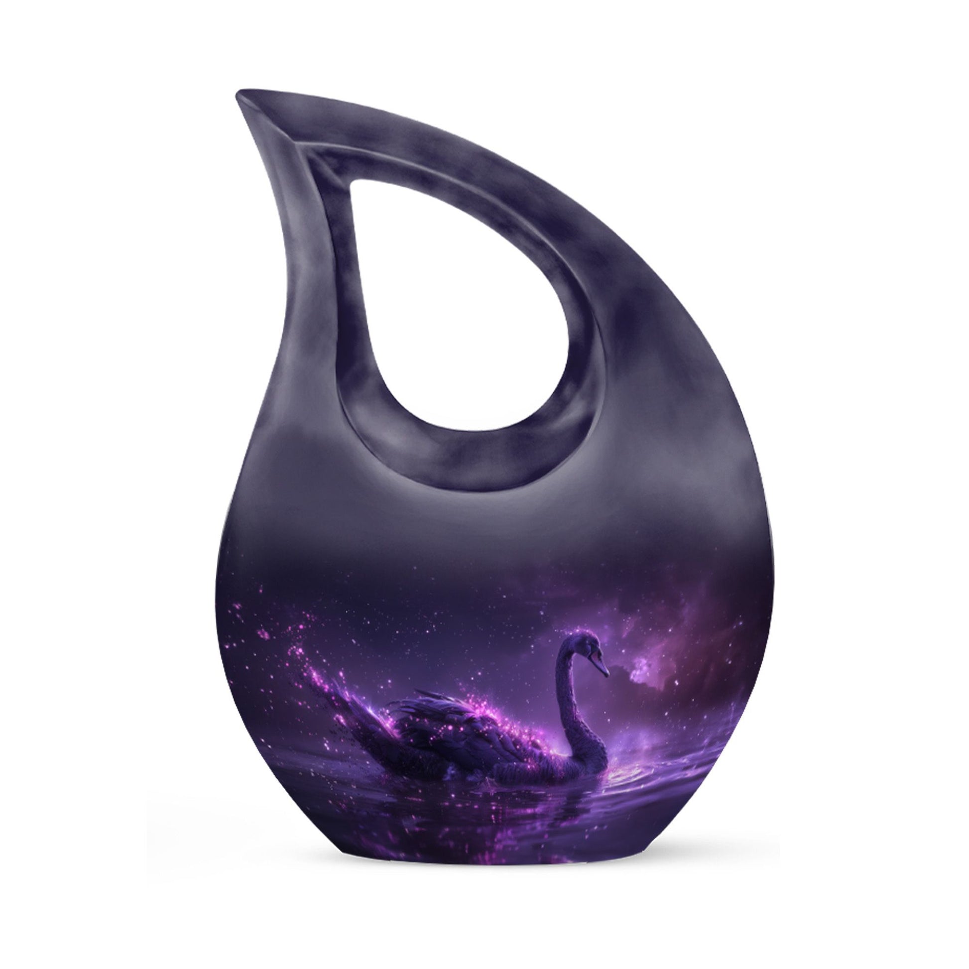 Medium-sized Nebula Swan Elegance Urn with Cross 