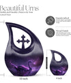 Medium-sized Nebula Swan Elegance Urn with Cross 