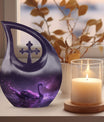 Medium-sized Nebula Swan Elegance Urn with Cross 