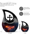 Phoenix Eagle Nebula Urn with Cross Drop design,