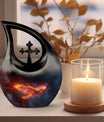 Phoenix Eagle Nebula Urn with Cross Drop design,