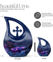 10 Inch Enchanted Twilight Serpent Urn, Cross Drop Design, 