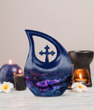 10 Inch Enchanted Twilight Serpent Urn, Cross Drop Design, 